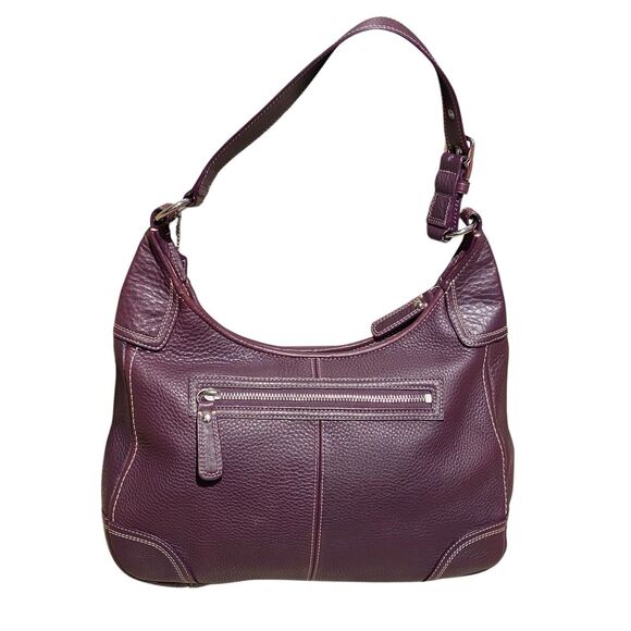 Coach Hamilton Purple Pebbled Leather Hobo Silver Turnlock Shoulder Bag F13956 - Picture 5 of 16